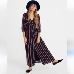 MADEWELL Wrap-Around Maxi Dress in Stockdale Stripe